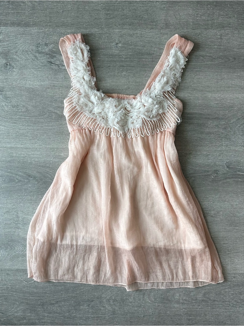 Babydoll light orange Chemise with Ruffle Tank Top